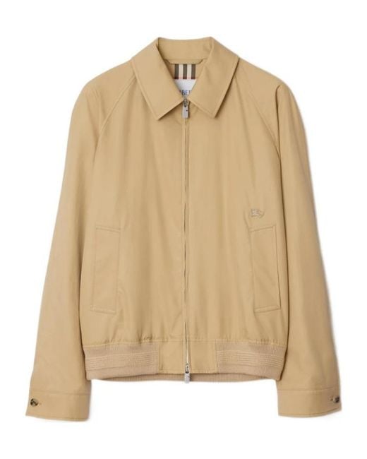 Burberry Natural Collared Zip-Up Jacket for men