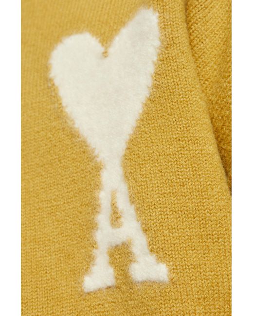 AMI Yellow Ami Ami De Coeur Crewneck Jumper