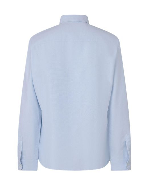 AMI Blue Lapel Long-Sleeve Shirt for men
