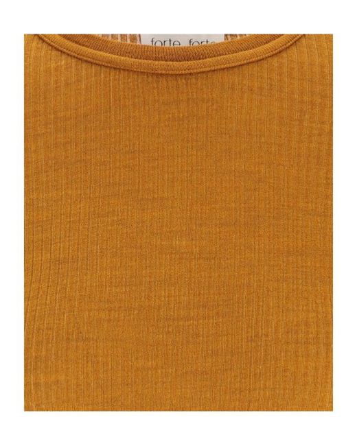 Forte_forte Brown Ribbed Lightweight Knitted Sweater