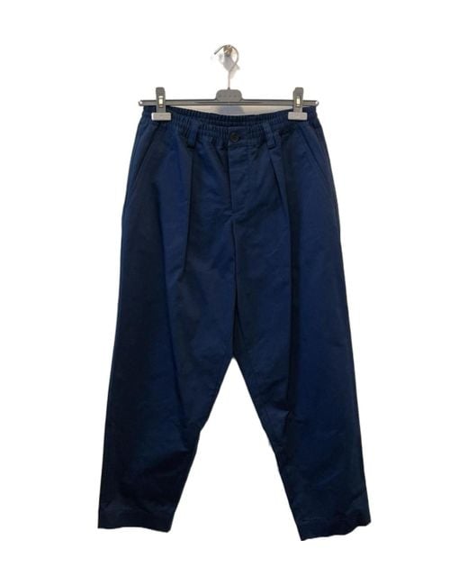Marni Blue Pleated Tapered Leg Gabardine Trousers for men