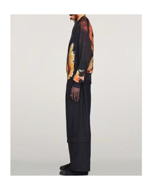Y-3 Blue Pattern-Printed Zipped Sweatshirt for men