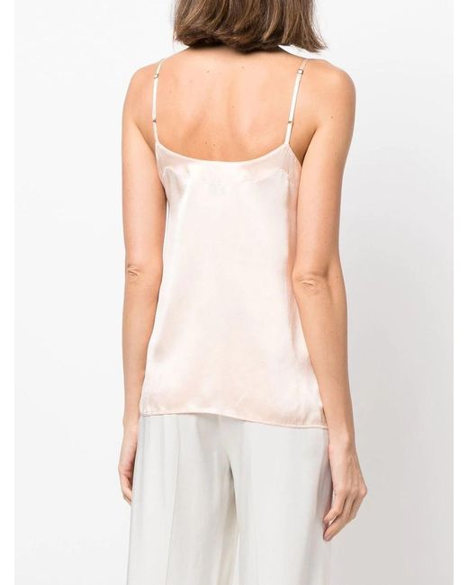 Forte_forte White Spaghetti-Strap Silk Tank