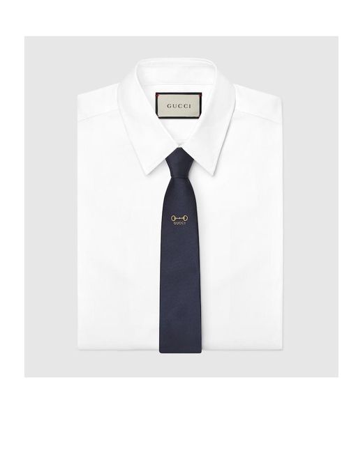 Gucci Blue Silk Jacquard Tie for men