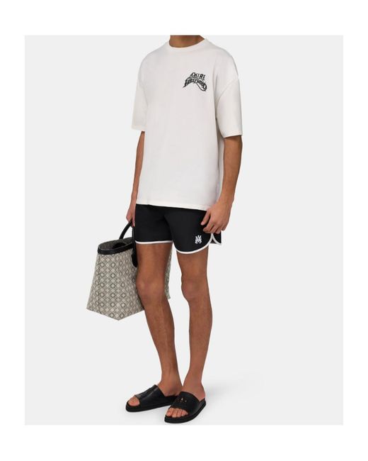 Amiri Blue Logo Trim Swim Shorts for men