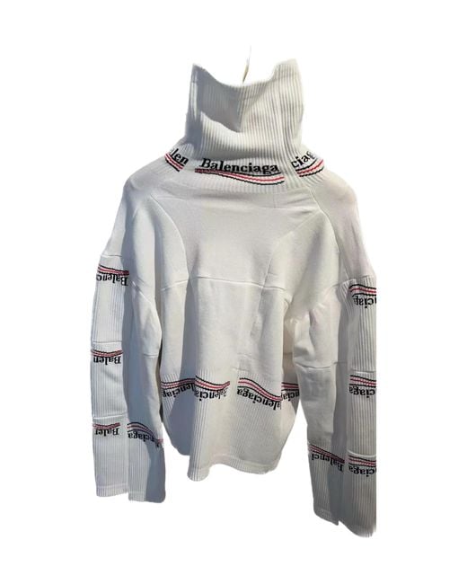 Balenciaga Gray Logo High-Necked Sweater for men