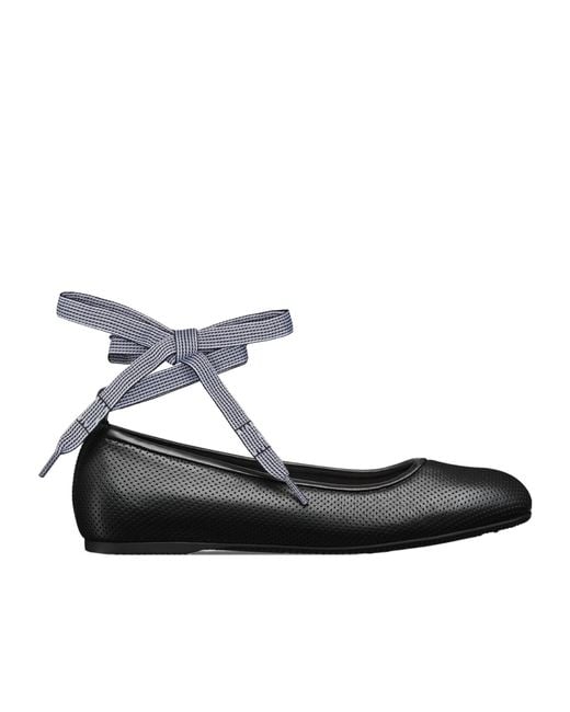 Dior White D-Journey Lace-Up Ballet Flat