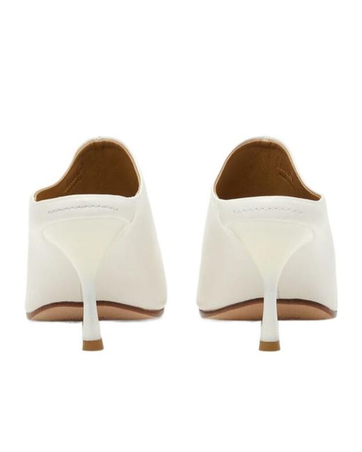 MM6 by Maison Margiela White Square-Toe Mules