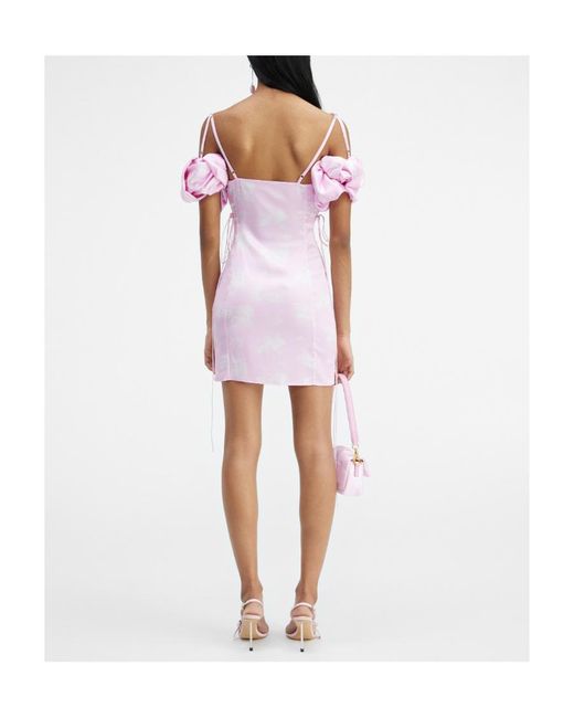 Jacquemus Pink Puff-Sleeved Mini Dress