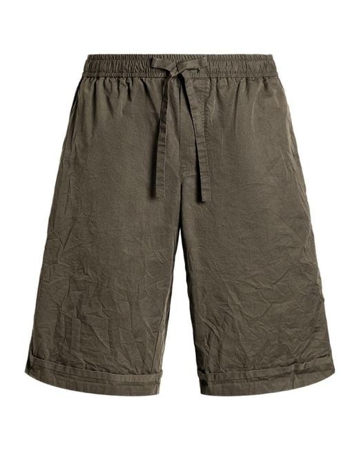 Dolce & Gabbana Gray Elastic Drawstring Waist Shorts for men