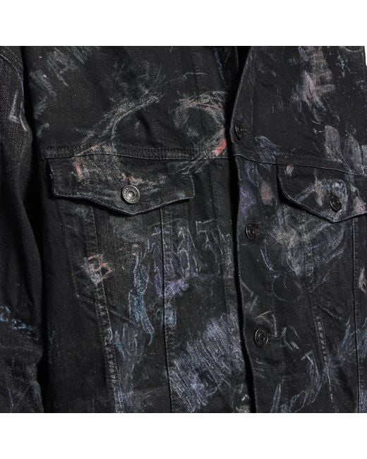 Balenciaga Black Printed Denim Jacket for men