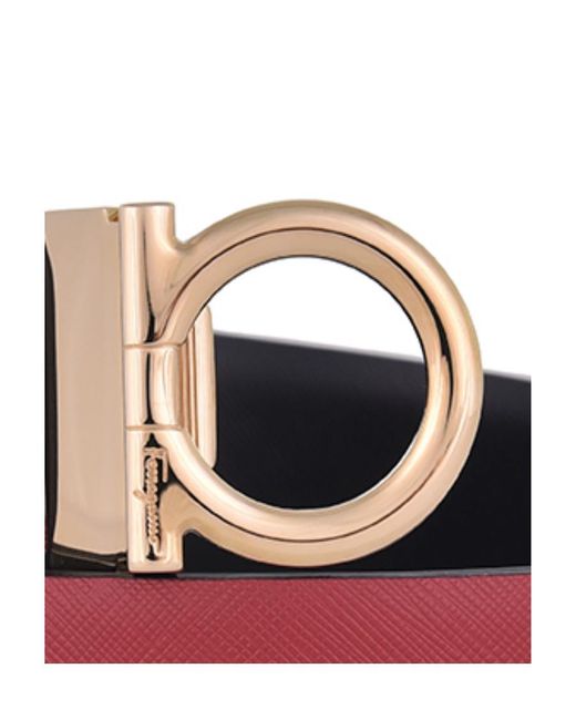 Ferragamo Red Double-Sided Logo Buckle Belt