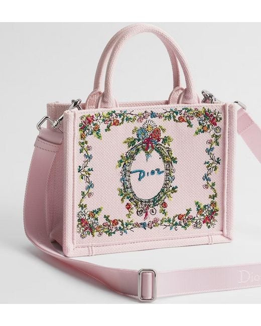 Dior Pink Iviera Mini Book Tote With Strap