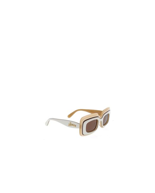 Loewe White Rectangle Frame Sunglasses for men