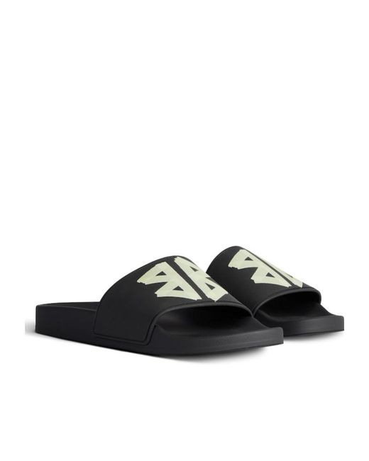Balenciaga Black Bb Logo Pool Slide Sandals
