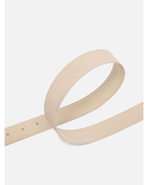 Pinko White Lovebird Metal Buckle Belt