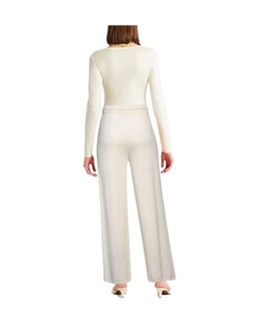 Max Mara White High-Waisted Loose Knitted Pants