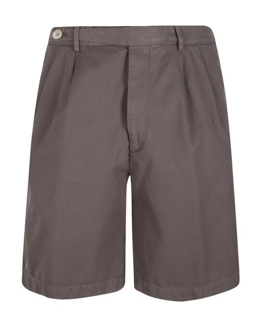Brunello Cucinelli Gray Pleated Detail Shorts for men