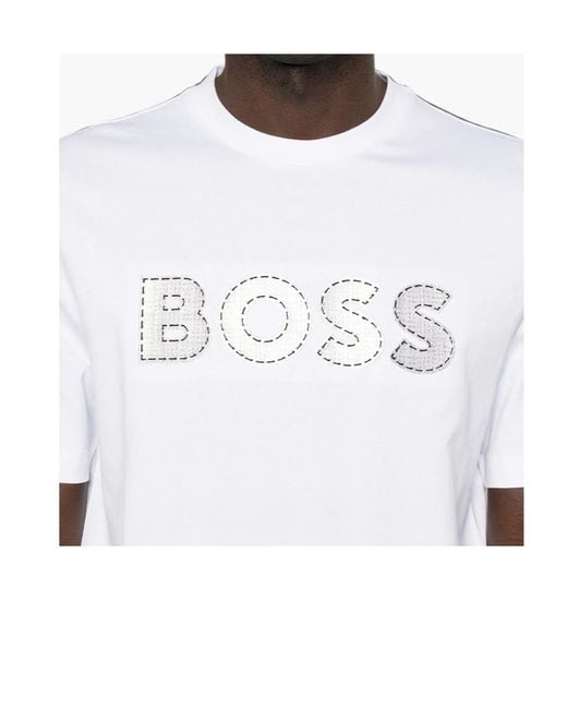 Boss White Short-Sleeved T-Shirt for men