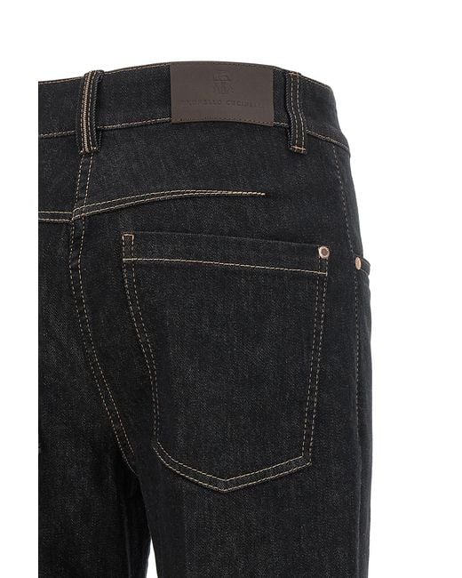 Brunello Cucinelli Black Belt Loop Jeans