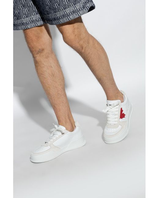 DSquared² White Logo Patch Low-Top Sneakers