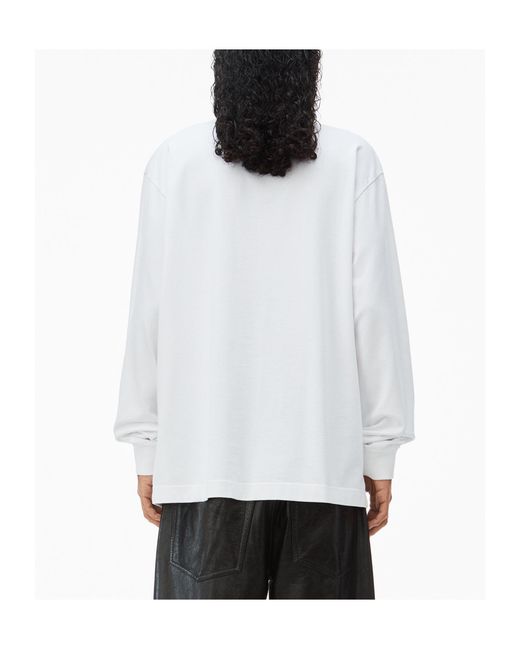 Alexander Wang White Long-Sleeved T-Shirt With Round Neck