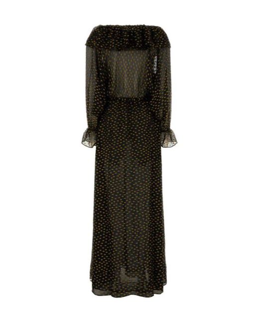 Bode Black Patterned Maxi Dress