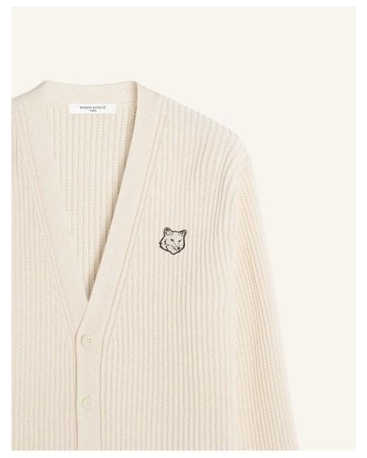 Maison Kitsuné Natural Fox Head Cotton Cardigan for men