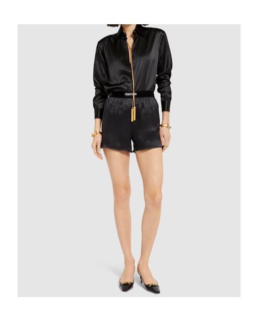 Tom Ford Black Elastic Waist Shorts