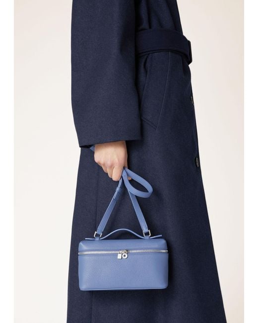 Loro Piana Blue Extra Pocket L19 Zipper Crossbody Bag
