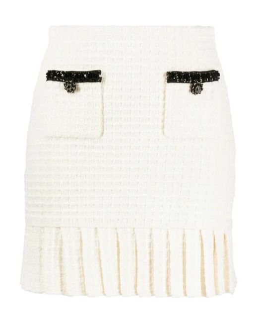 Self-Portrait Natural Knitted Mini Skirt