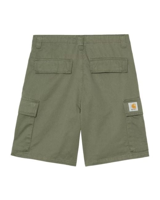 Carhartt Green Regular Fit Cargo Shorts for men