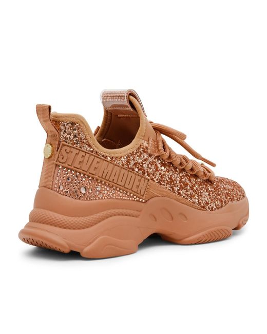 Steve Madden Brown Rhinestone-Encrusted Dad Sneakers