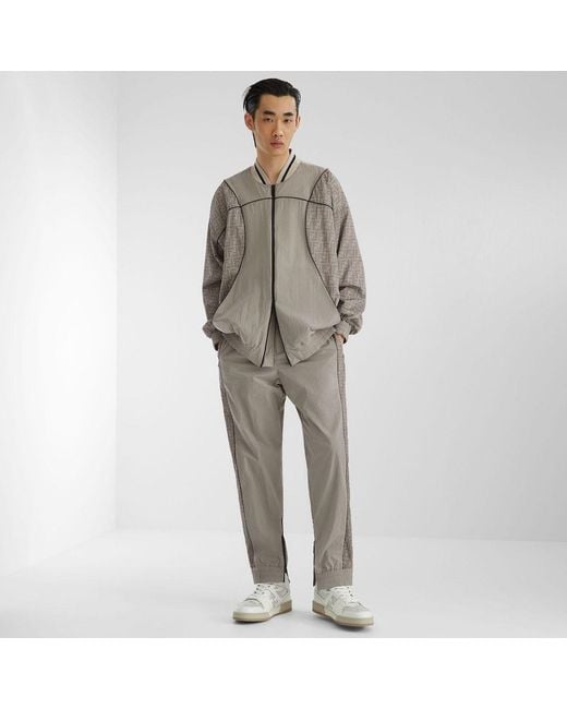 Fendi Gray Logo Printed Drawstring Track Pants for men