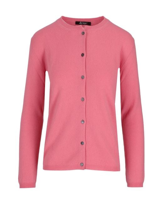 Lela Rose Pink Crew-Neck Cardigan