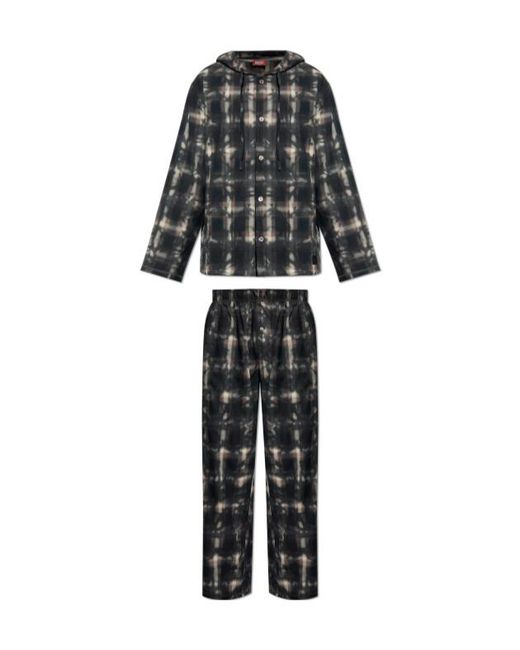 DIESEL Multicolor Orlando Utlt Checked Pajamas Set for men