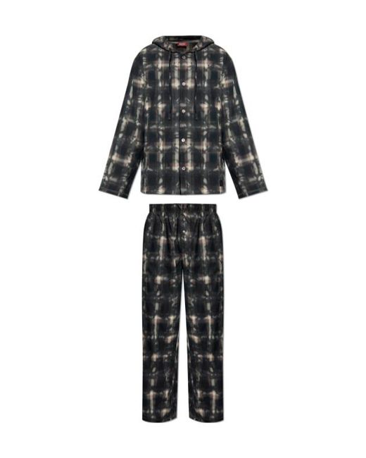 DIESEL Multicolor Set-Orlando-Utlt Hooded Checked Pyjamas for men
