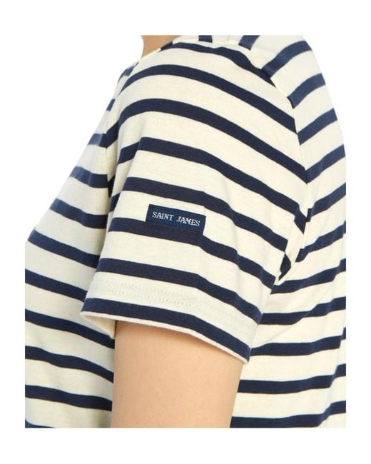 Saint James Blue Striped Graphic T-Shirt