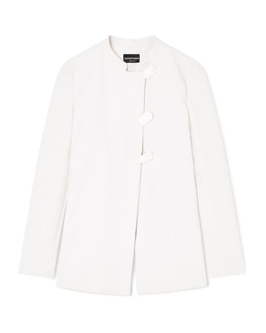 Emporio Armani White Guro Collar Jacket