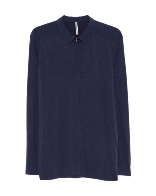 Veilance Blue Zipper Detail Polo Shirt for men