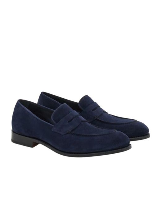 Ferragamo Blue Tramezza Penny Loafer for men
