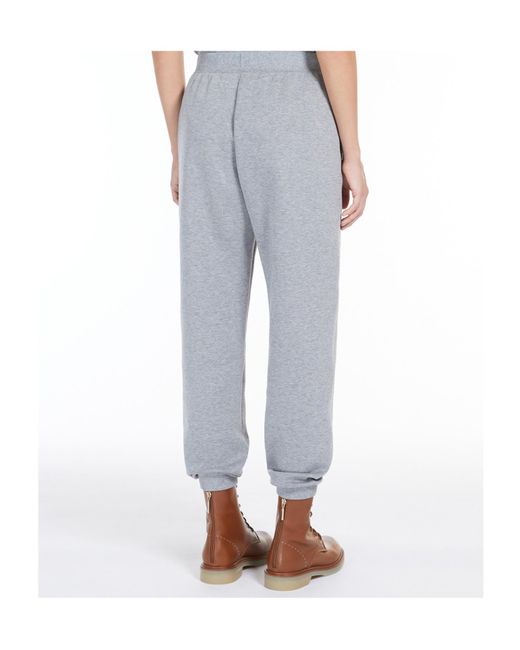 Max Mara Gray Logo Embroidered Straight Leg Pants