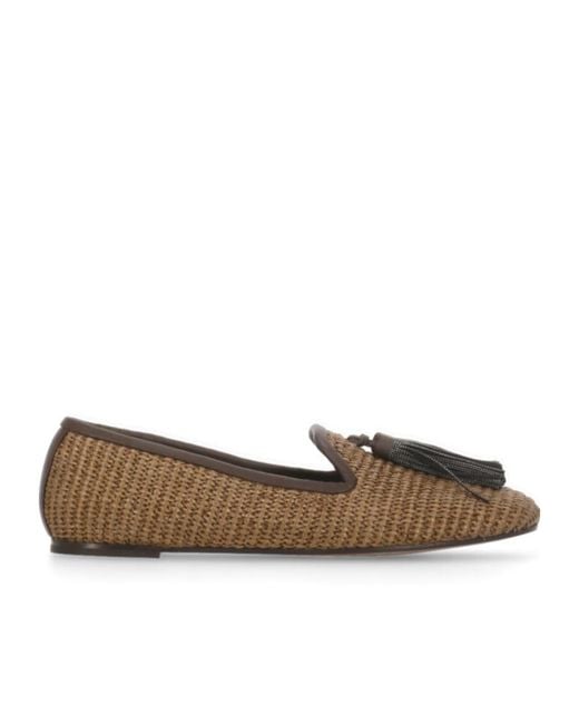 Brunello Cucinelli Brown Round Toe Loafers