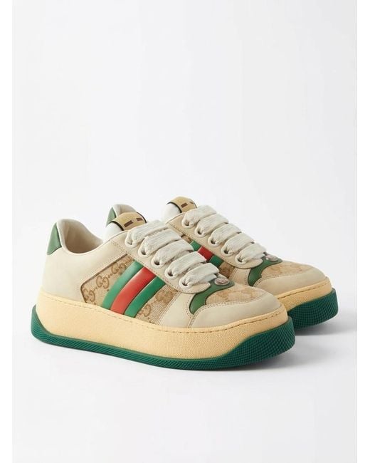 Gucci Yellow Panelled Low-Top Sneakers
