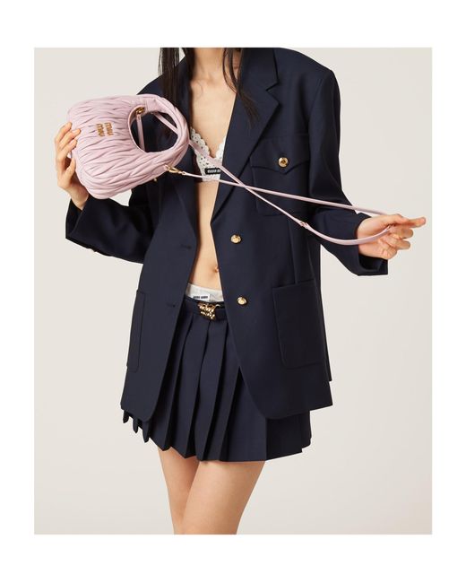 Miu Miu Pink Wander Matelassé Nappa Leather Hobo Bag