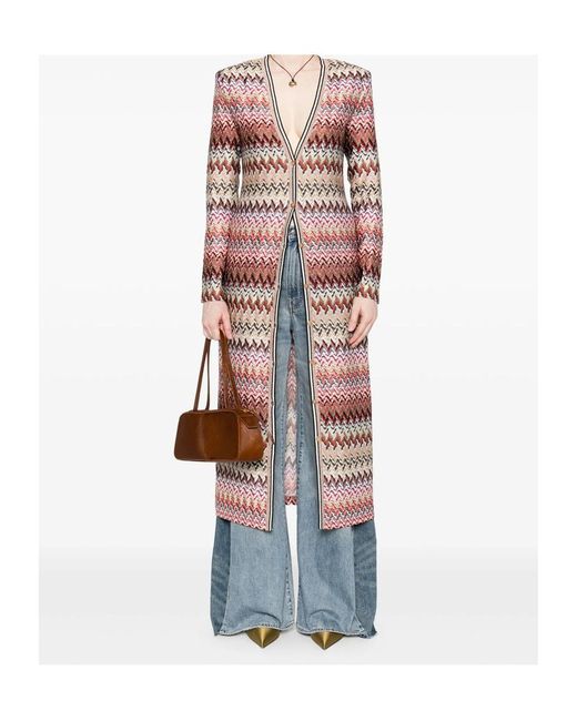 Missoni Multicolor Zigzag-Pattern Cardi-Coat