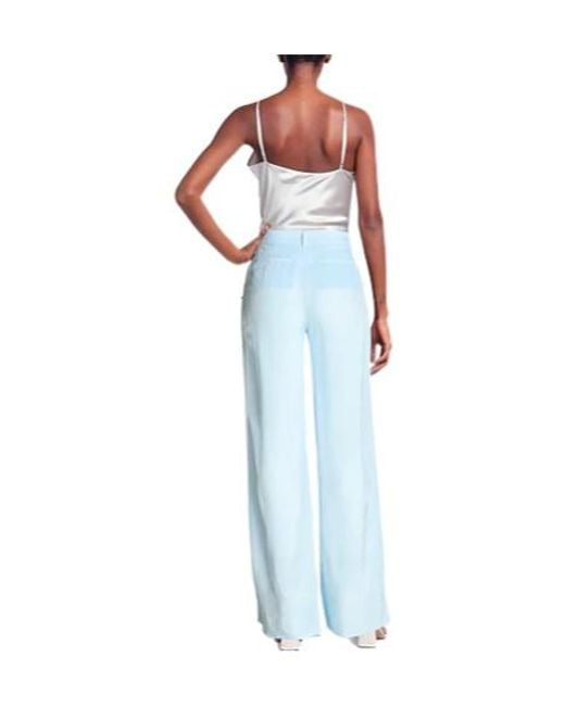 Sportmax Blue High-Waisted Loose Suit Trousers