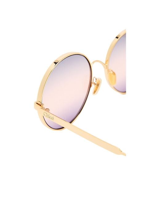 Chloé Pink Round-Frame Sunglasses