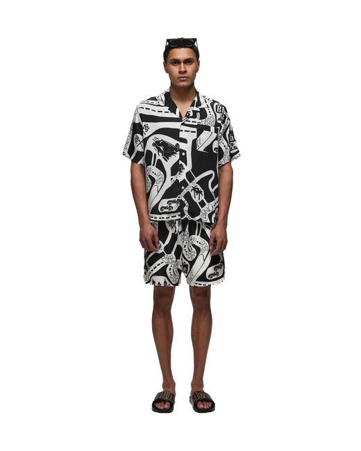 Rhude Black Strada Silk Shirt for men