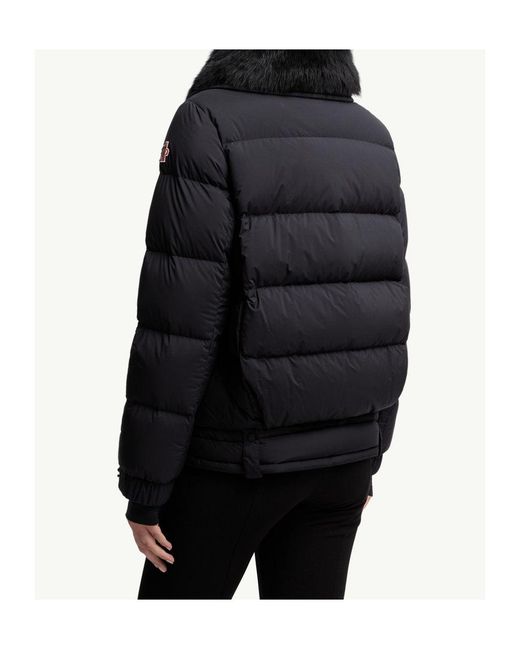 Moncler Black Arabbas Hooded Shearling Down Ski Jacket